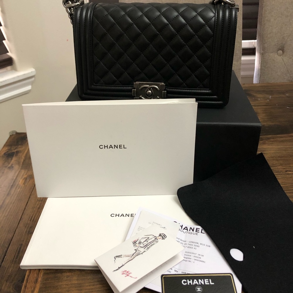 SOLD Chanel Lambskin Medium Boy